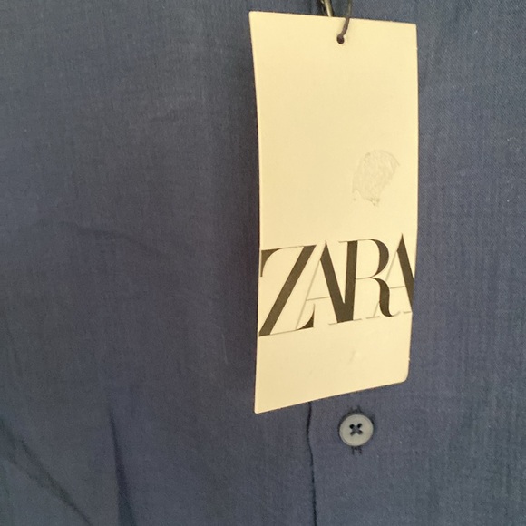 Zara dark navy long sleeve button front - Picture 2 of 2